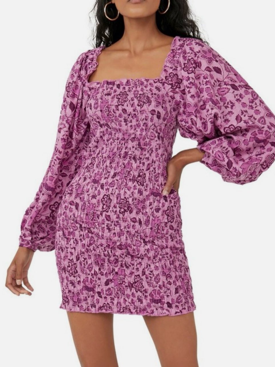 Floral Smocked Mini Dress