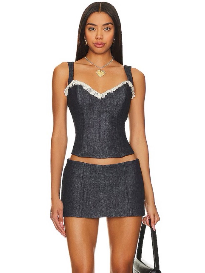 Dark Wash Denim Mini Skirt