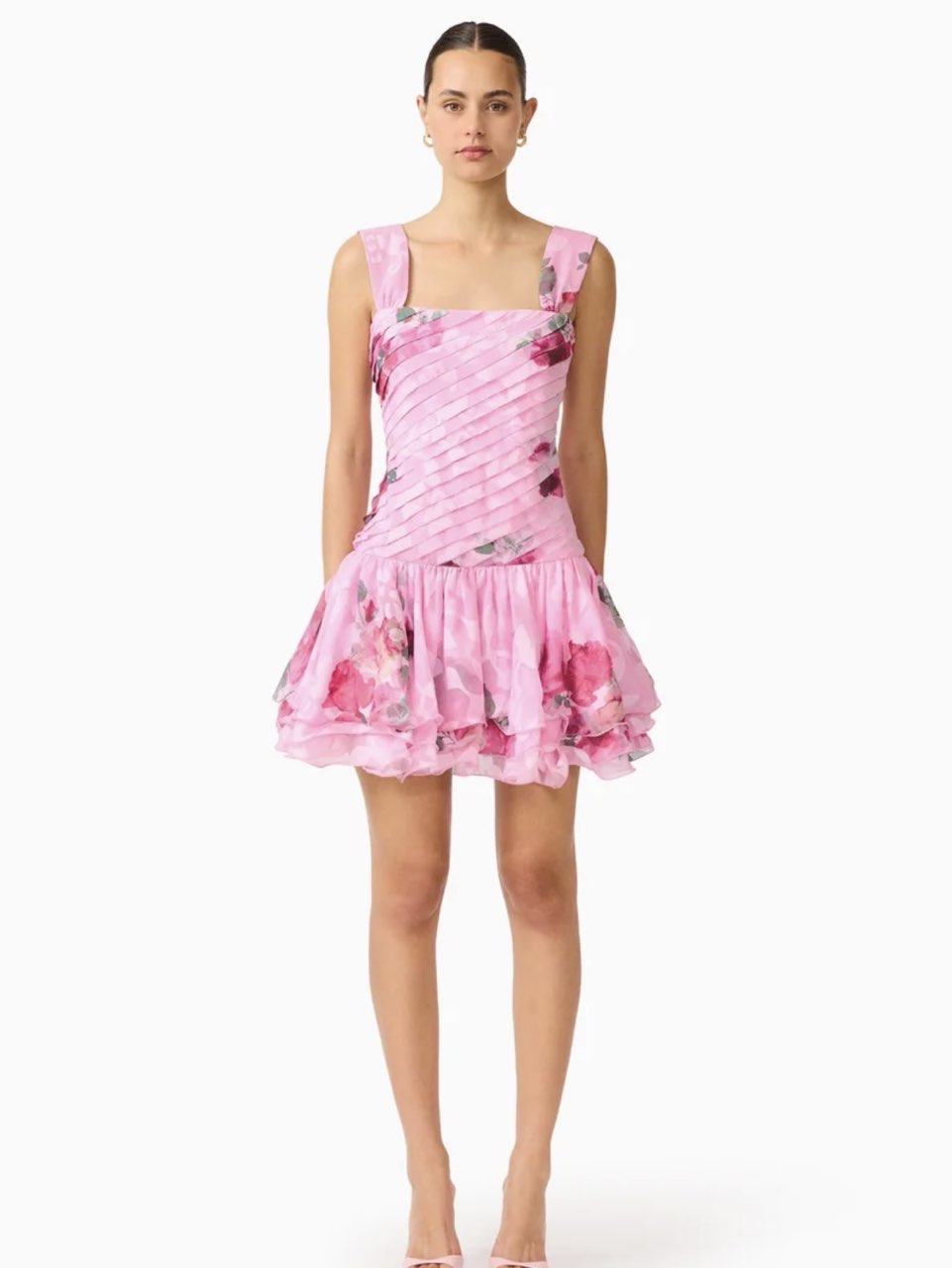 Eleanora Drop Waist Mini in Pink Floral