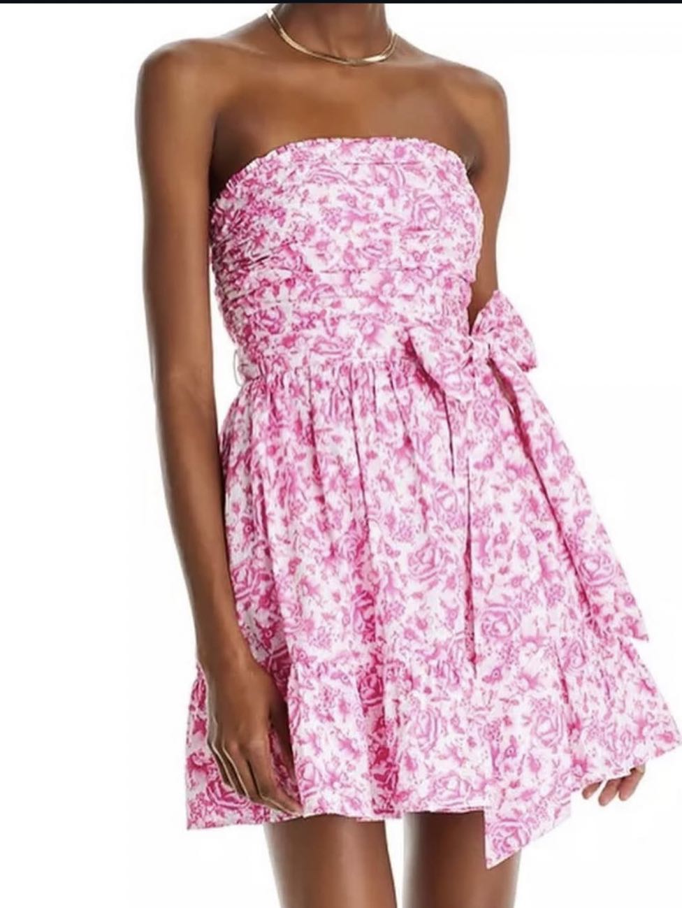 AQUA pink strapless mini dress