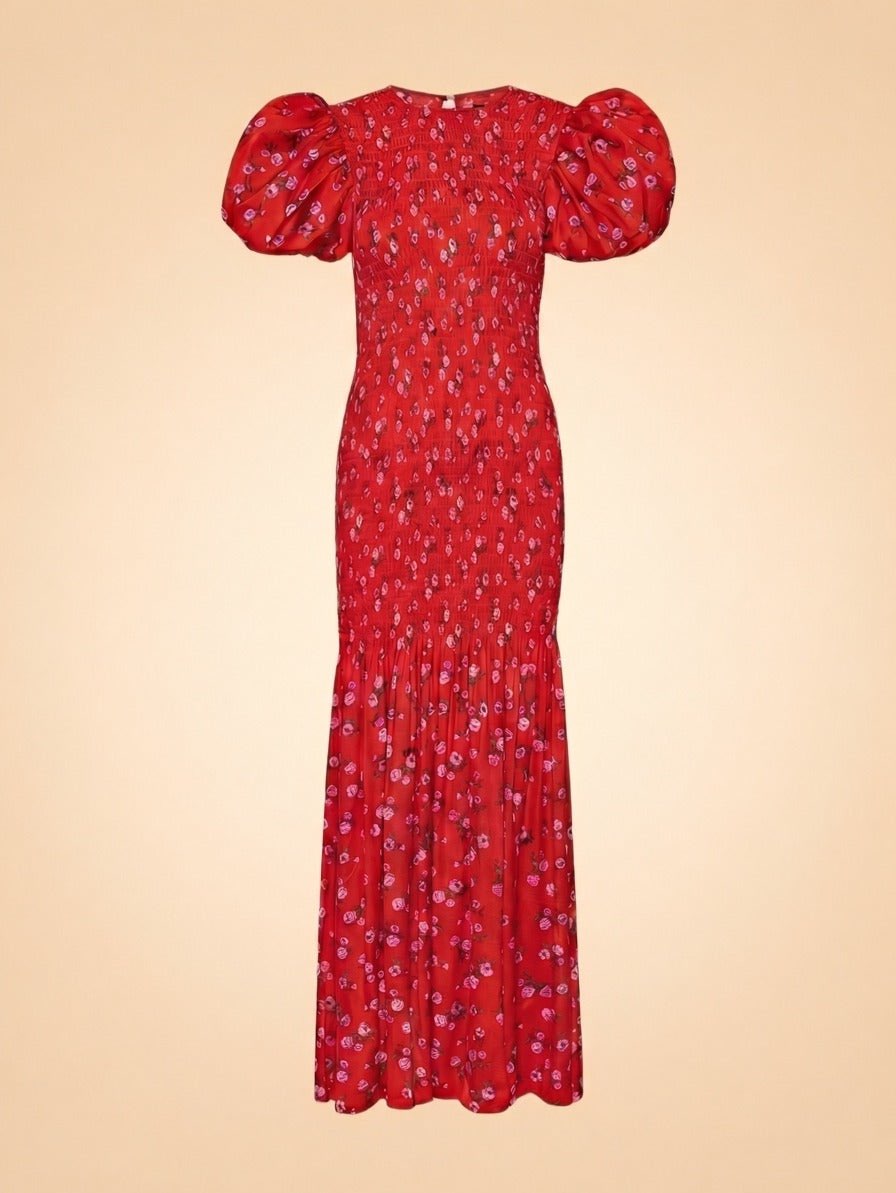 Printed Puff Sleeve Dress
