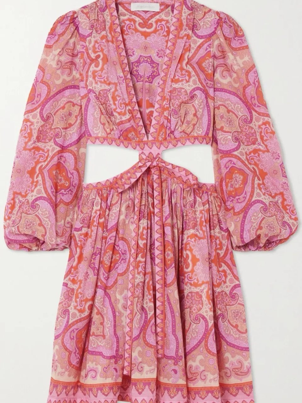 Zimmerman mini dress paisley pink print