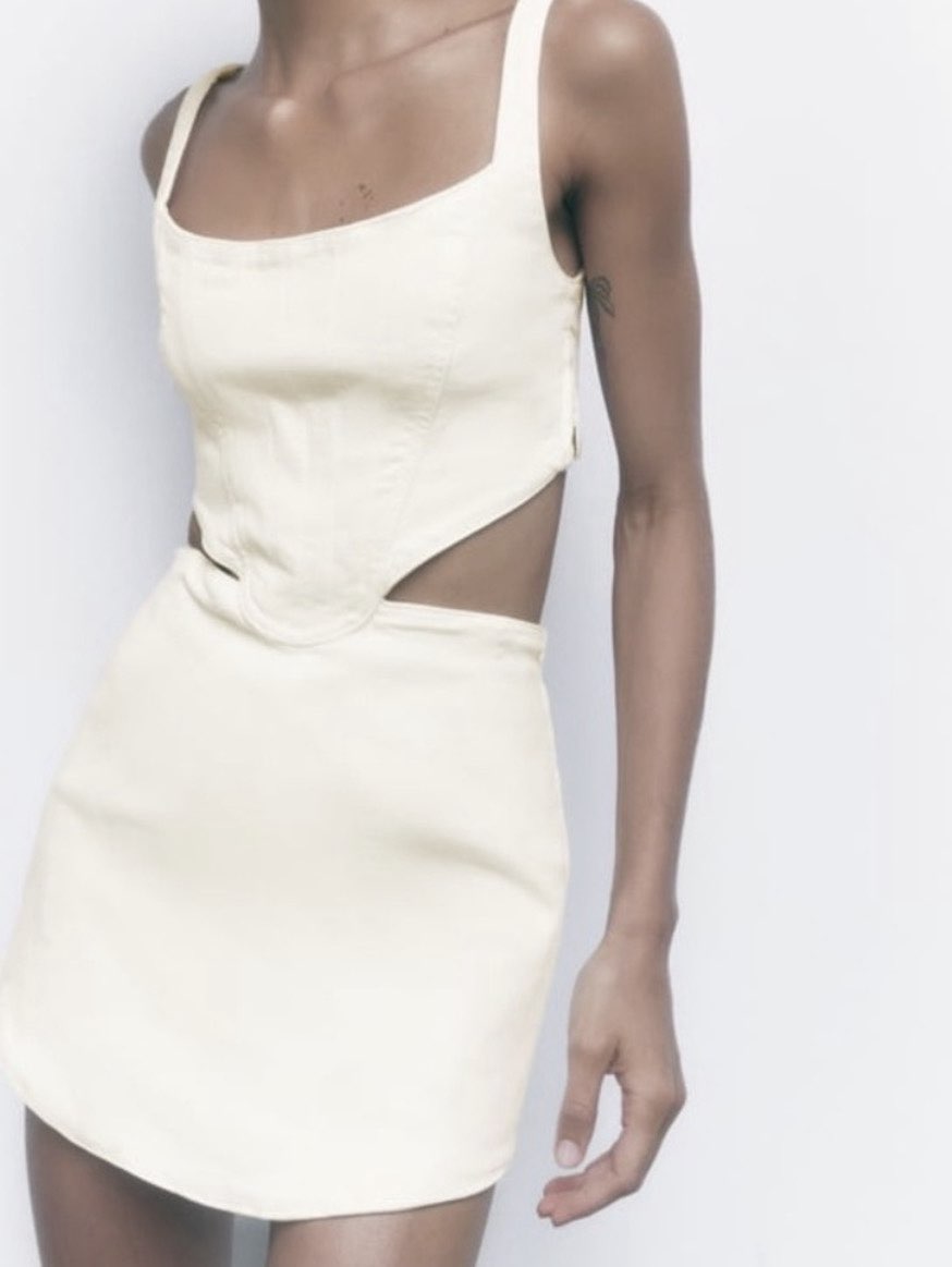 Zara White denim Dress