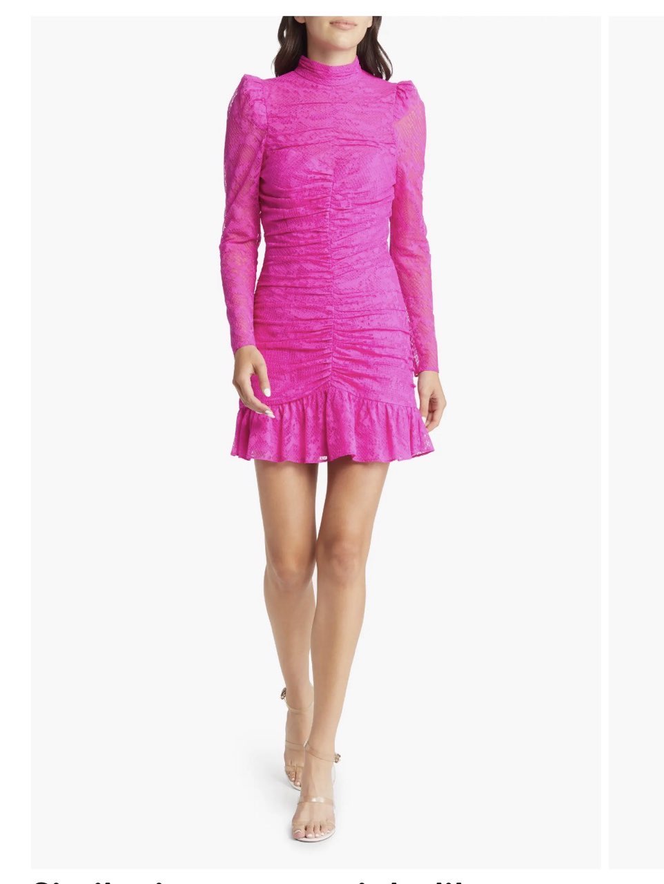 Fuchsia Ruched Mini Dress