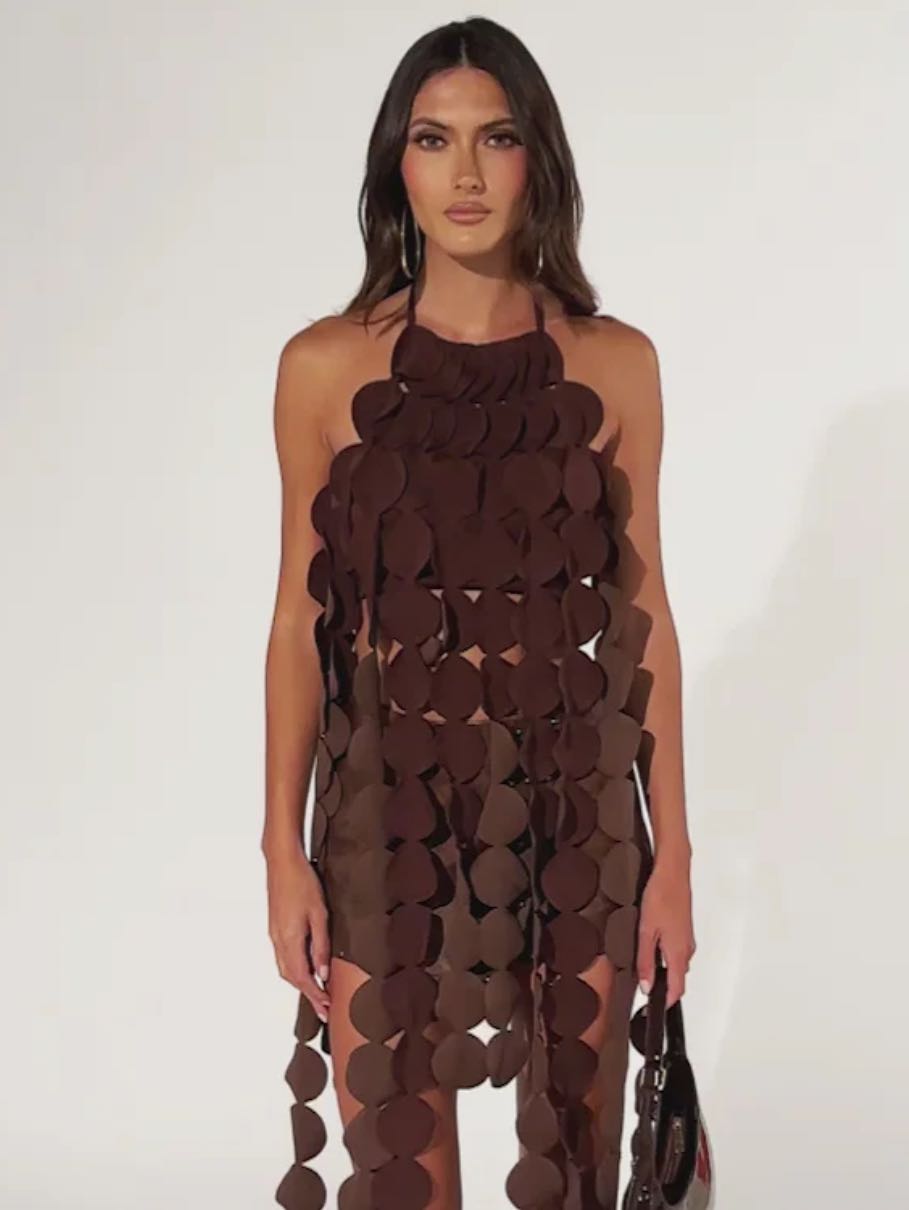 Brown Cut out top
