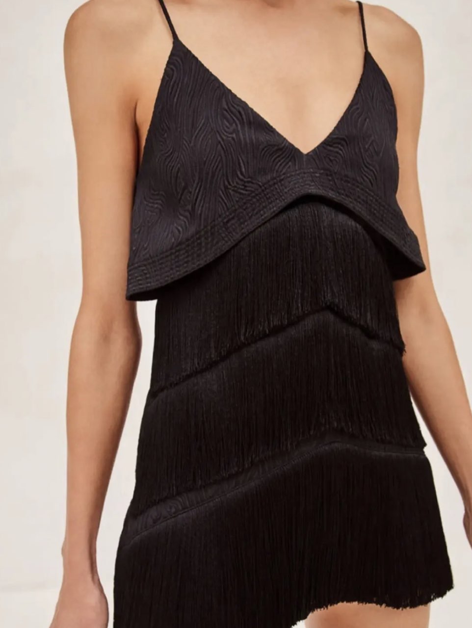 Black Fringe Mini Dress