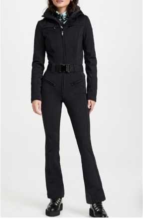 Black Belted Ski Jumpsuit