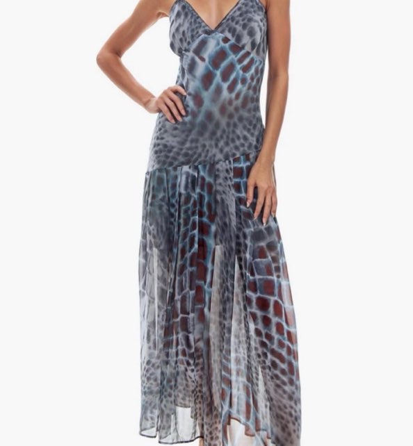 Nordstrom Snakeskin Sheer Maxi Drop Waist