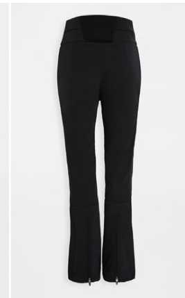 Black High-Waisted Flared Ski Pants