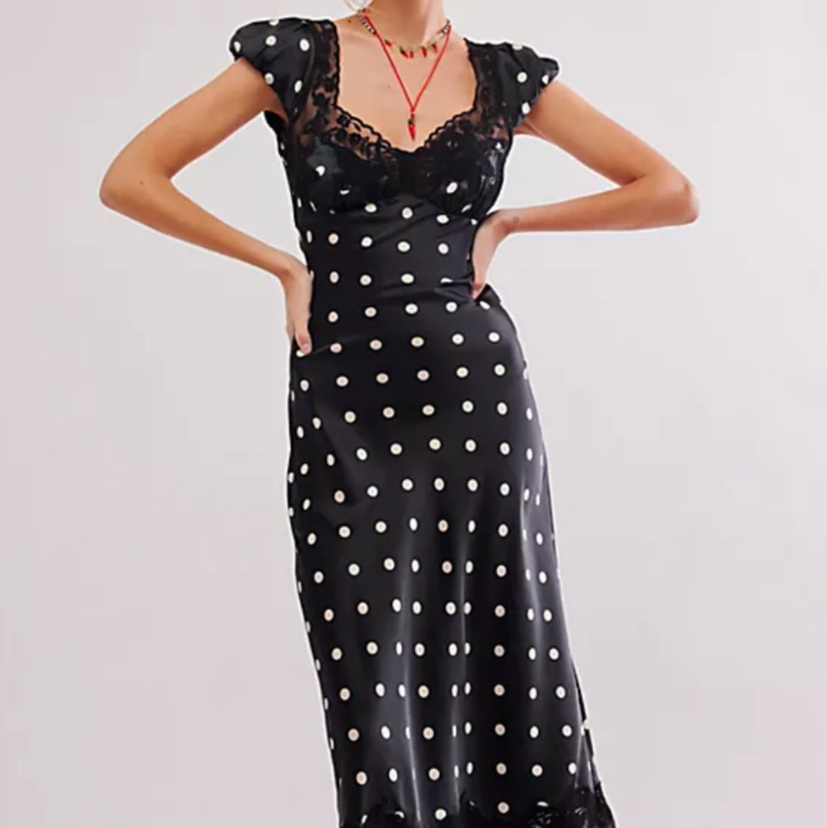 Free people maxi polka dot dress