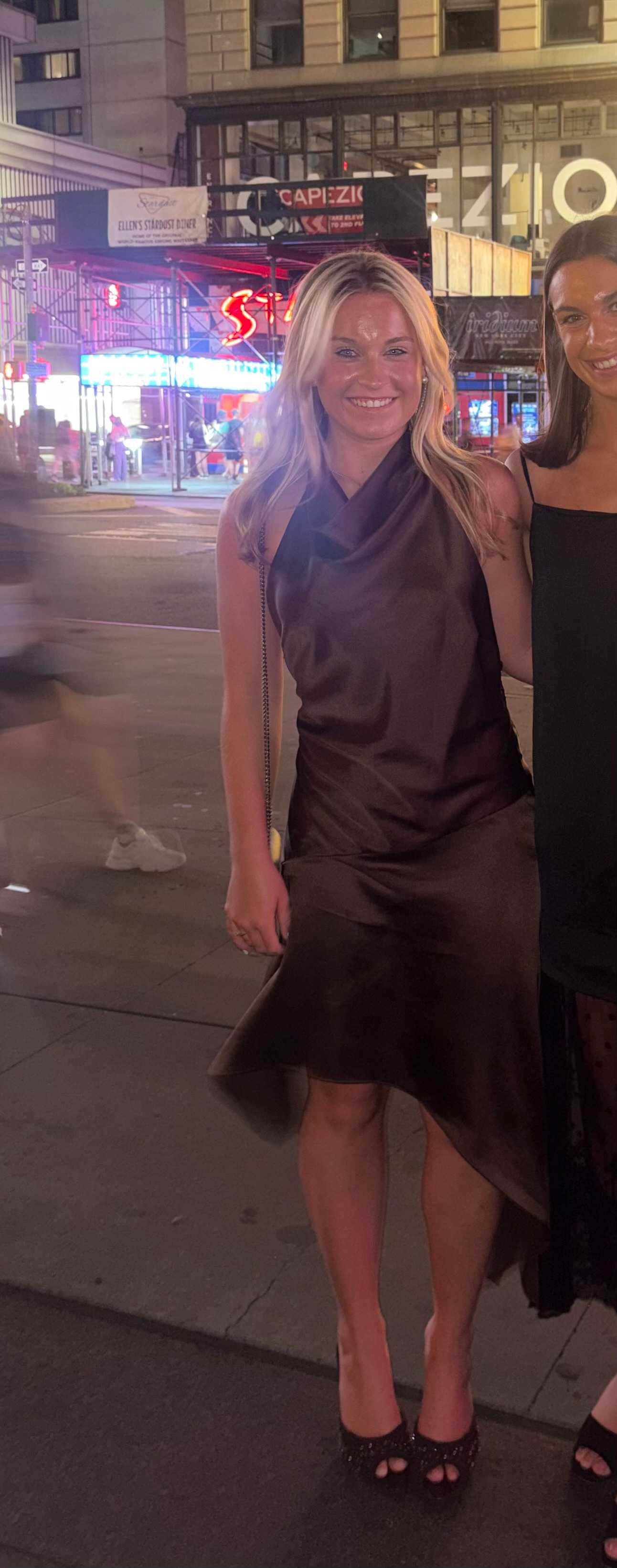 Brown high/low maxi dress