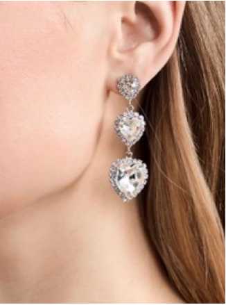 Crystal Heart Drop Earrings