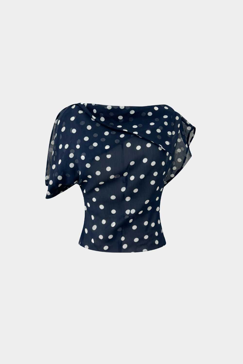 By Gianna Drape Top In Polka Dot