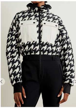 Celine Houndstooth Ski Jacket & Flared Ski Pants Set