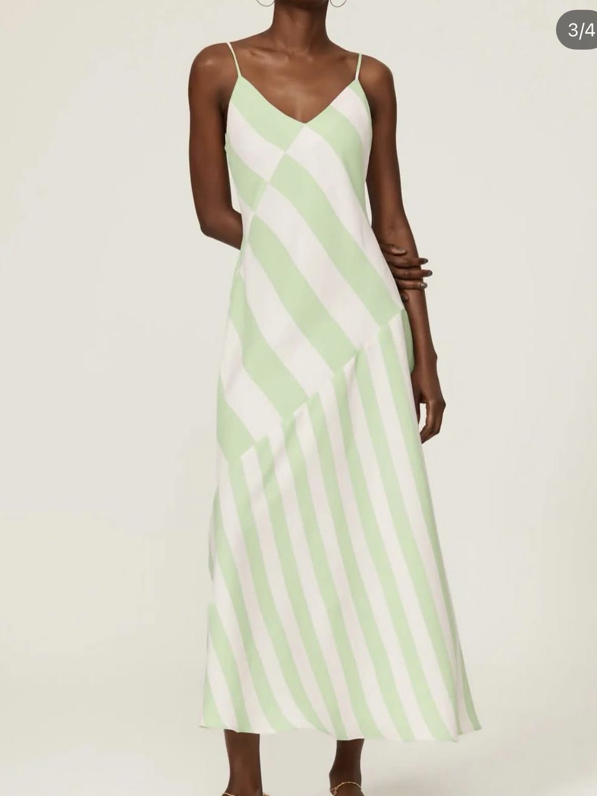 Mint and white striped maxi dress
