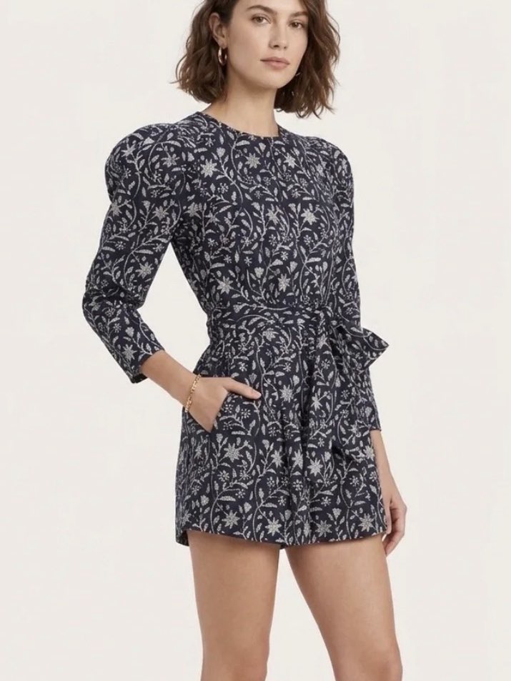 Ulla Johnson backless navy romper