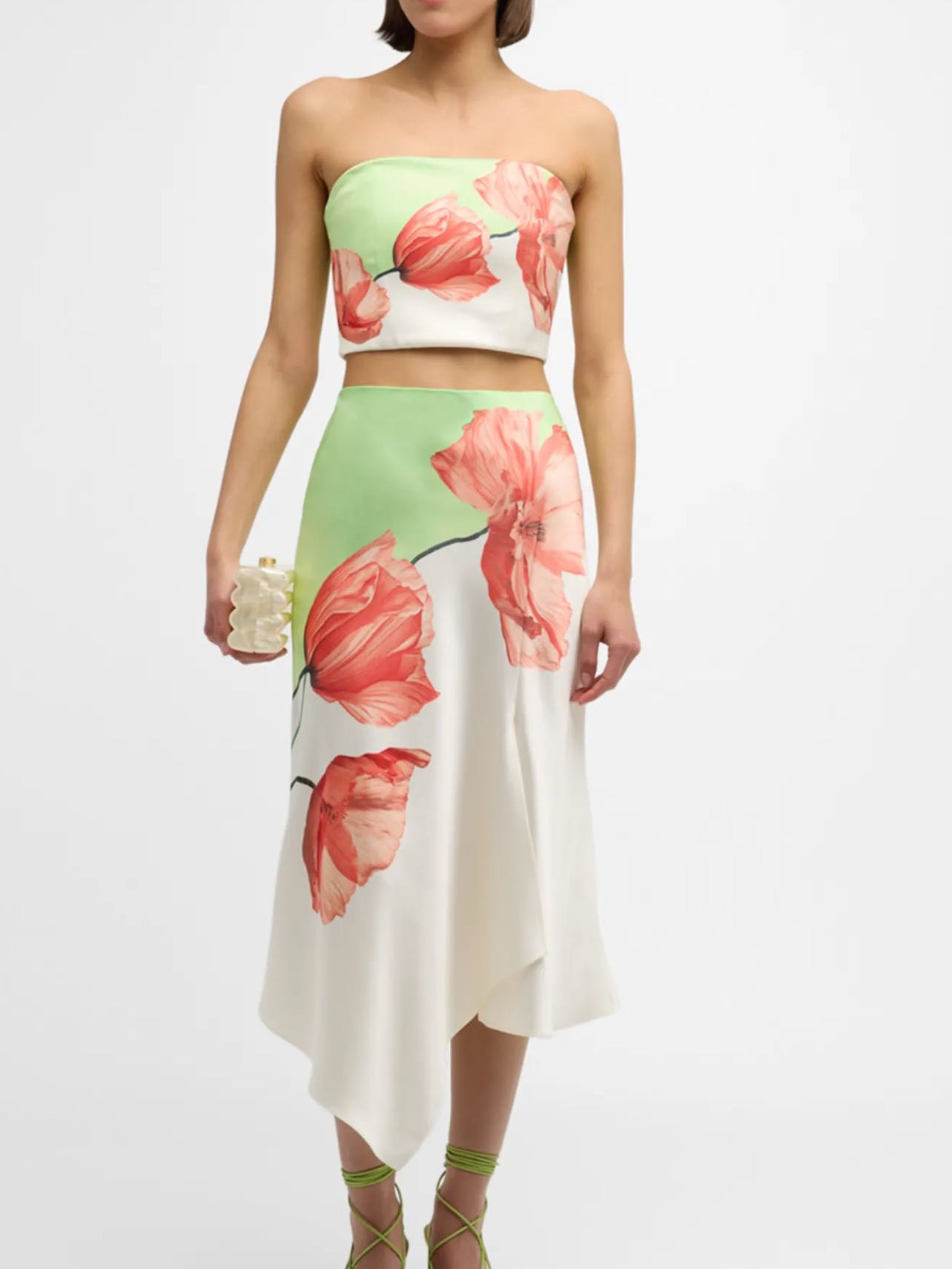 Floral Satin Midi