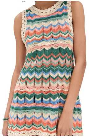 Chevron Crochet Knit Mini Dress