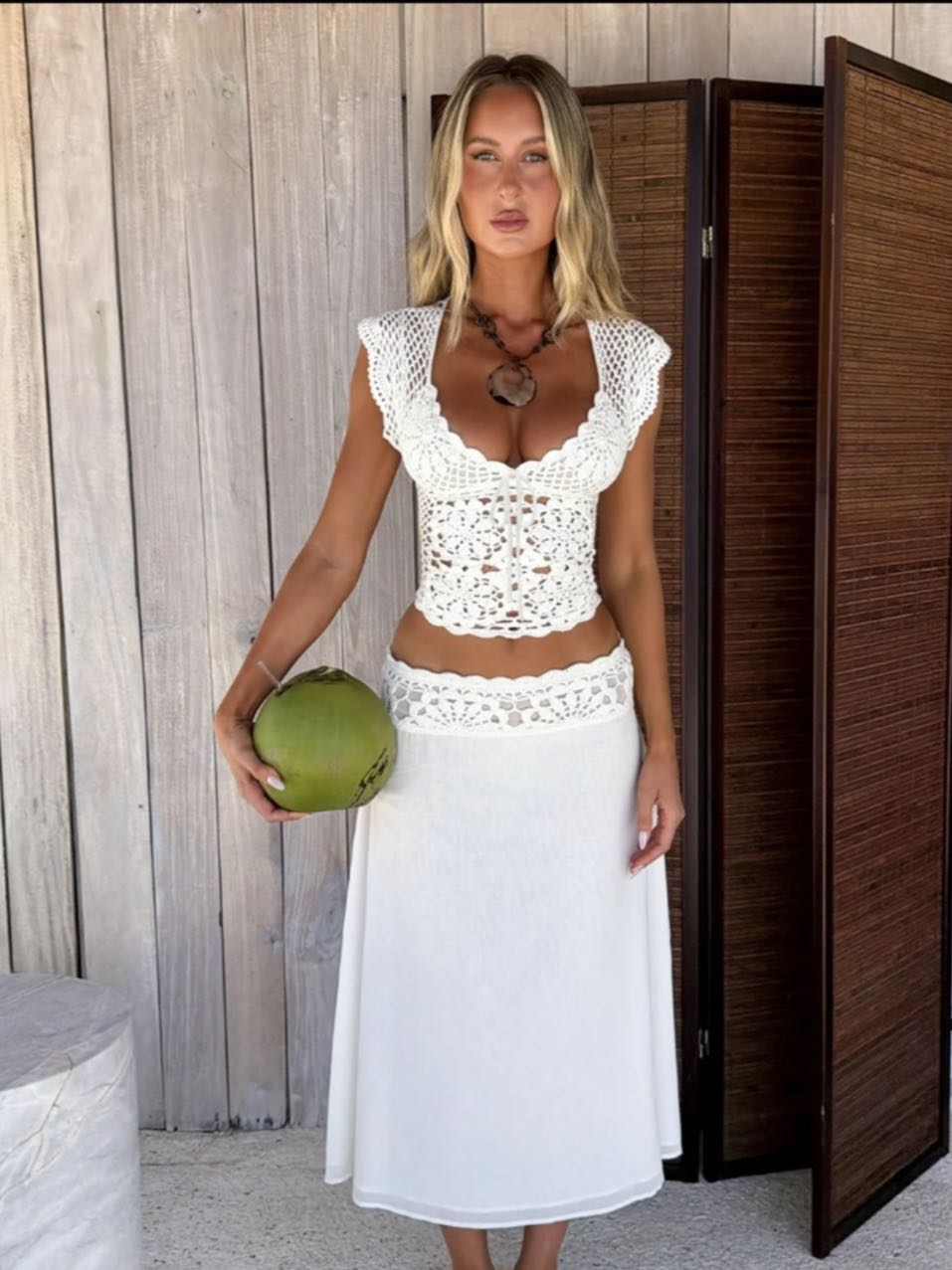 White Crochet Crop Top