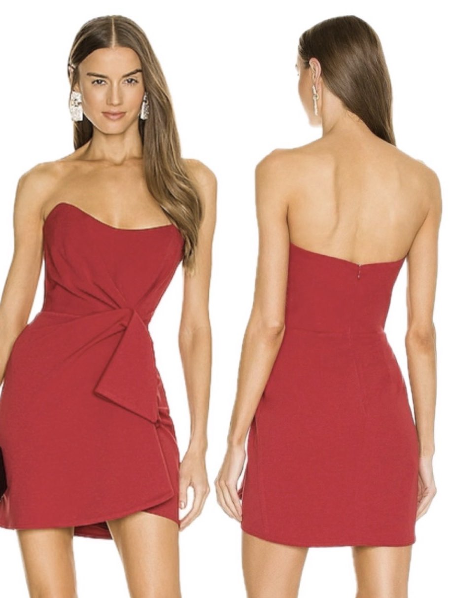 katie may red mini dress