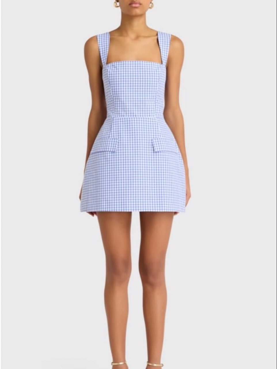 Amanda Uprichard bethany skort romper in blue gingham