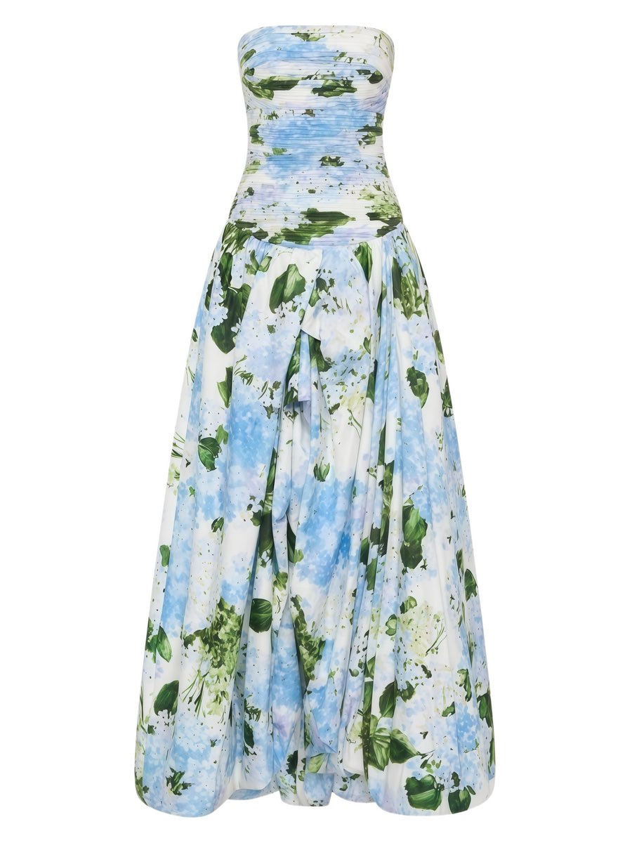 Floral Strapless Maxi Dress