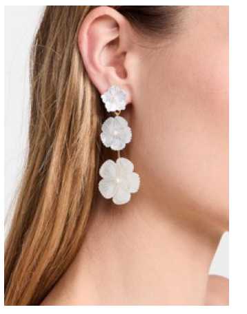 White Floral Drop Earrings
