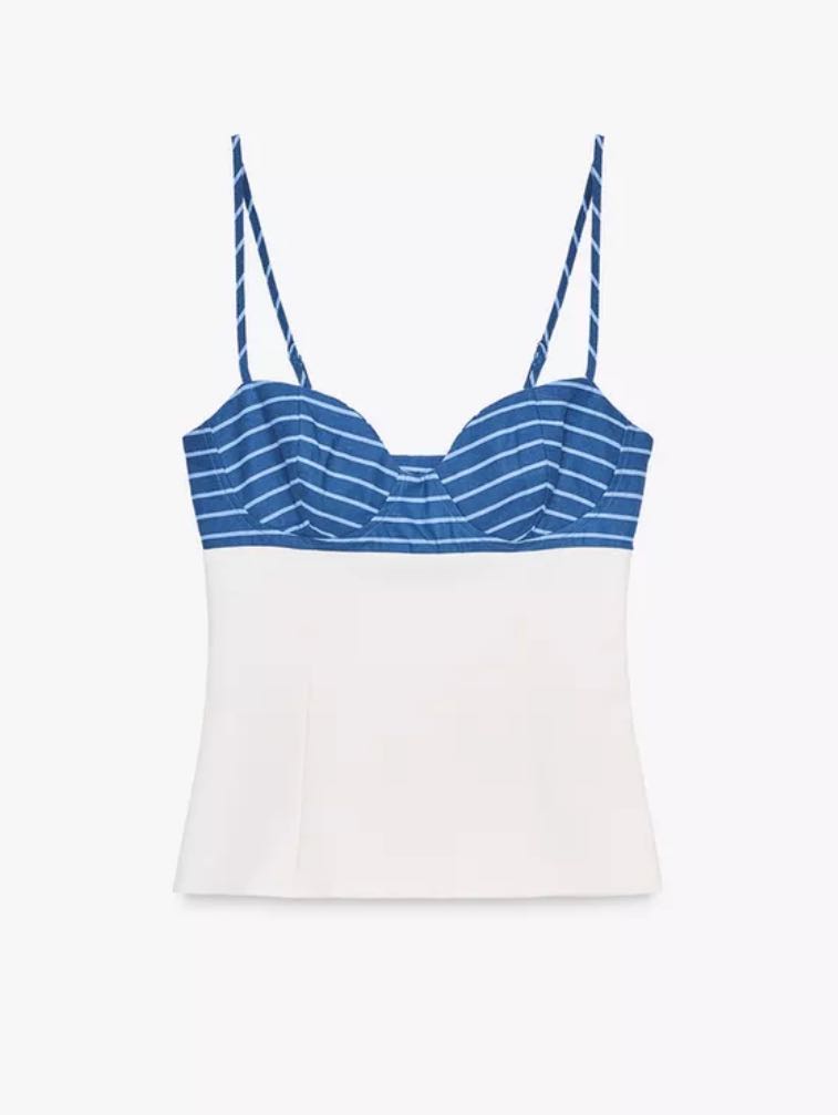 Blue Scarf Top