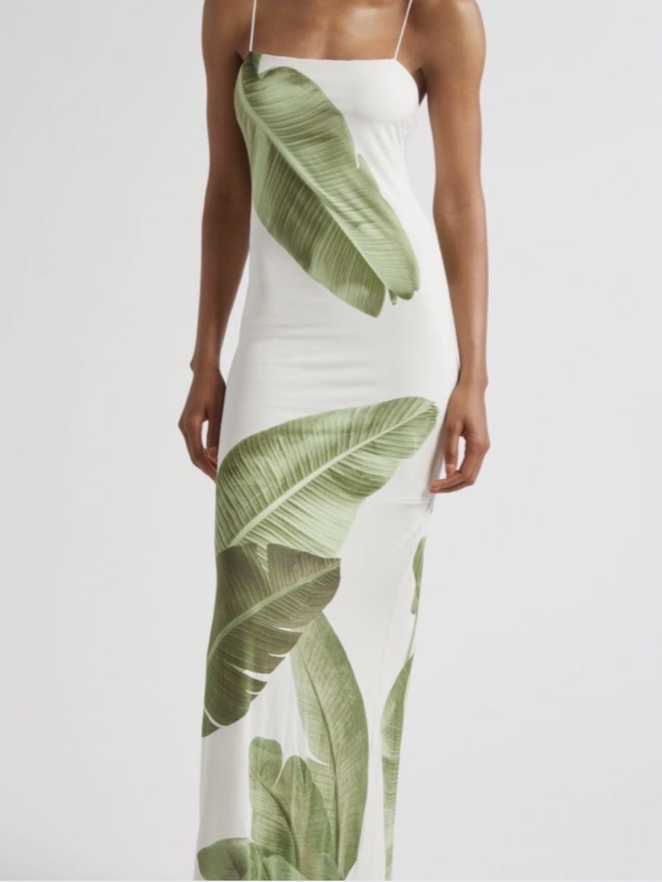 Leaf Print Slip Dress