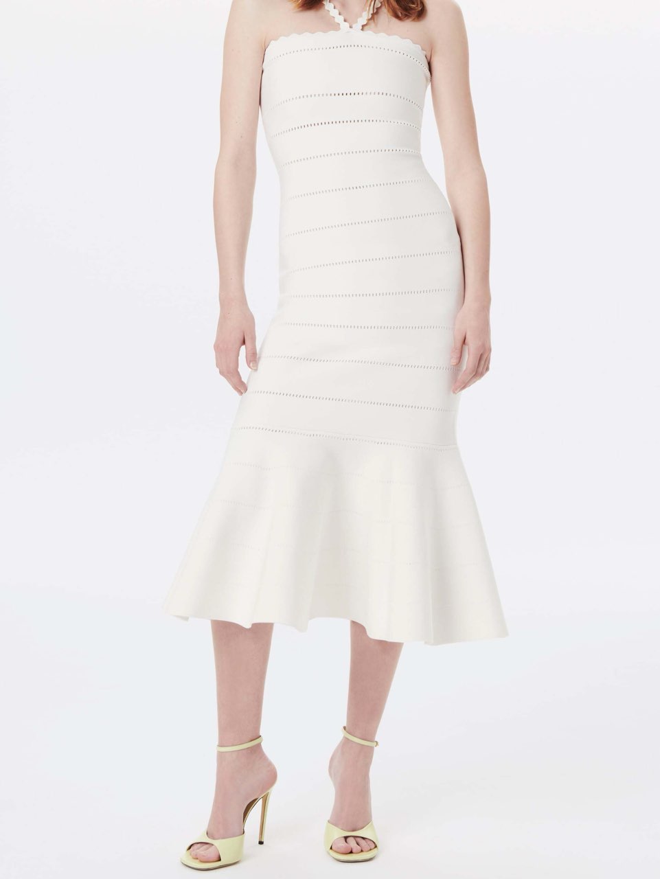 Victoria Beckham Scalloped Strap Flare Dress