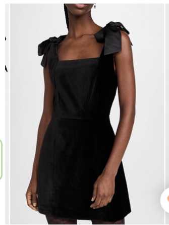 Black Velvet Bow-Shoulder Mini Dress