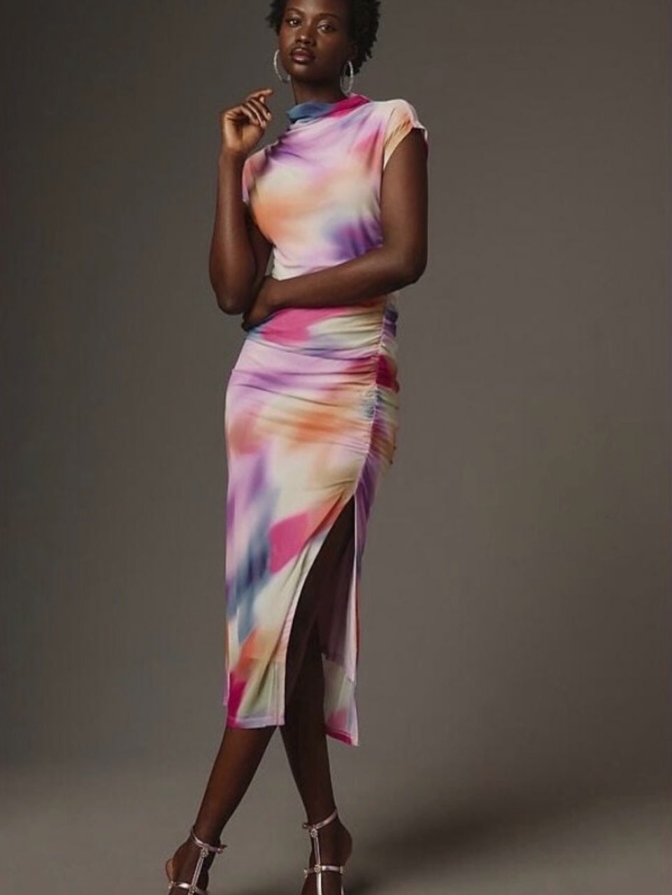 Maya Ruched Midi Dress