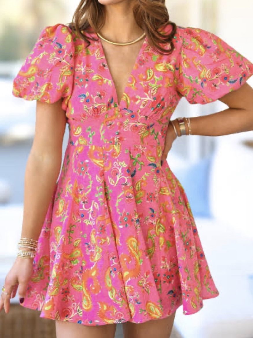 Pink patterned dress