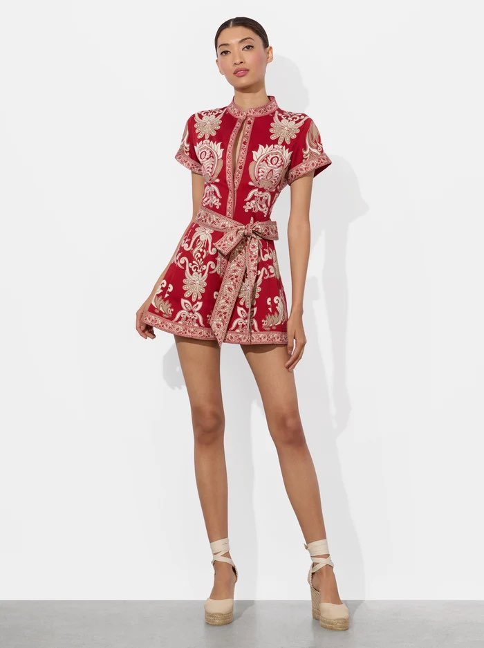 Alice + Olivia Red Romper
