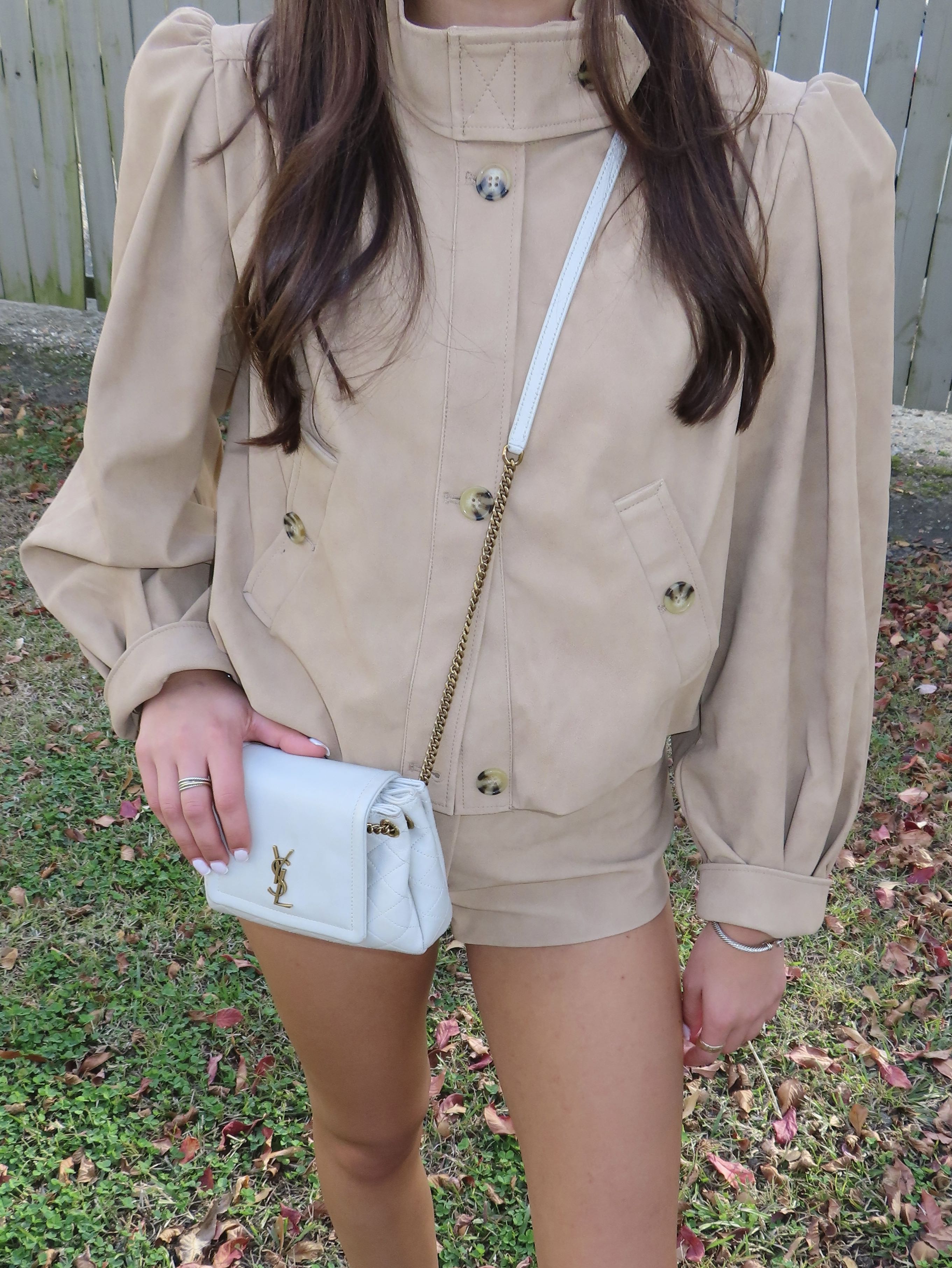 Vegan Leather Trench + Shorts Set