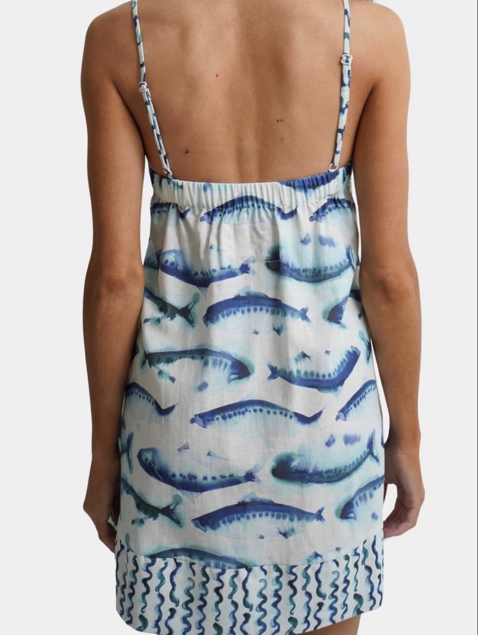 Fish Print Mini Dress