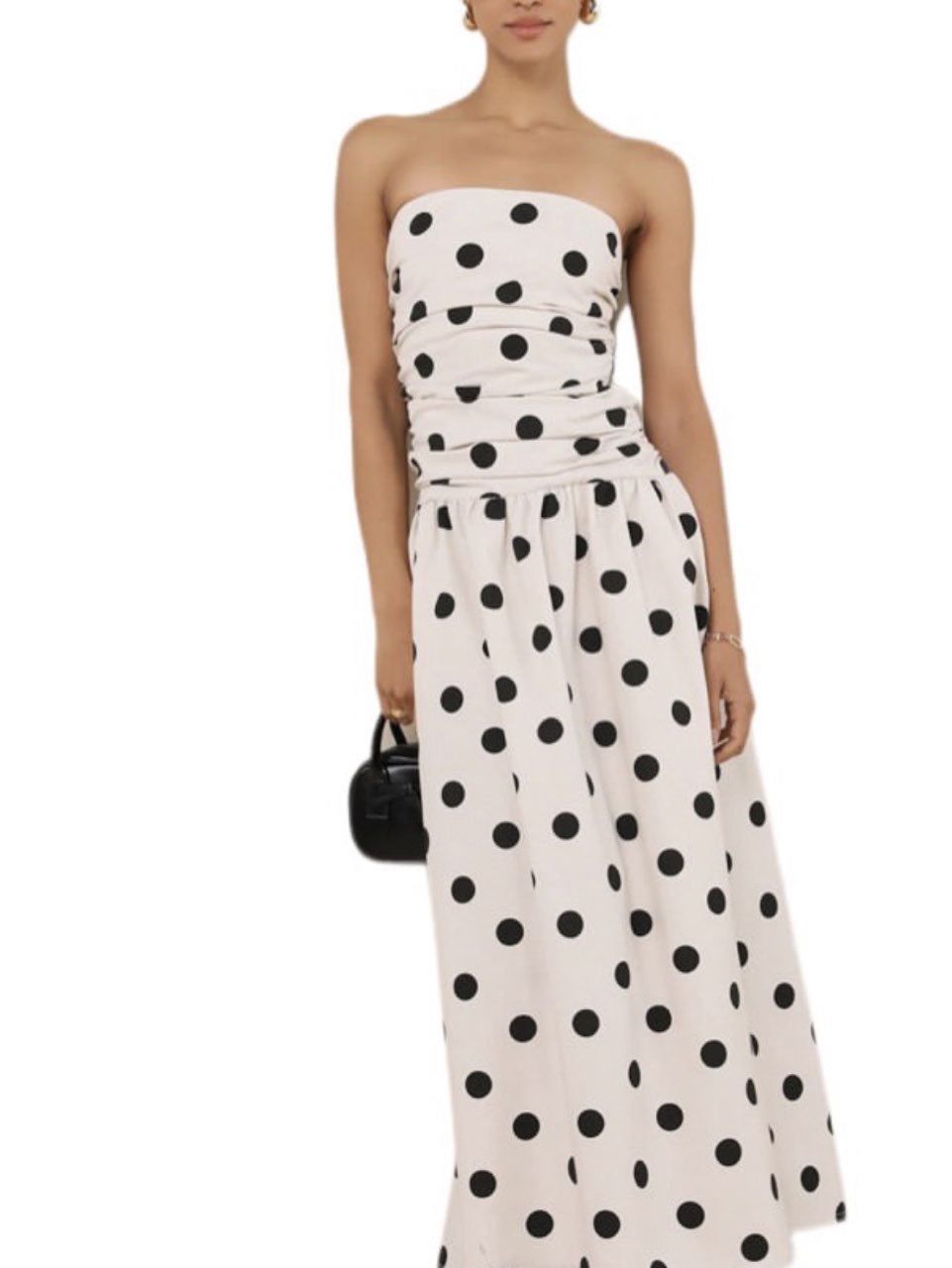 Polka Dot Strapless Maxi Dress