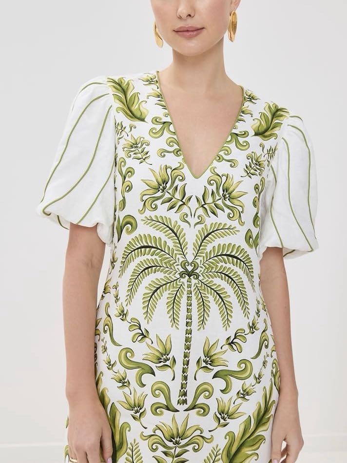 Milani V Neckline Short Sleeve Mini Dress