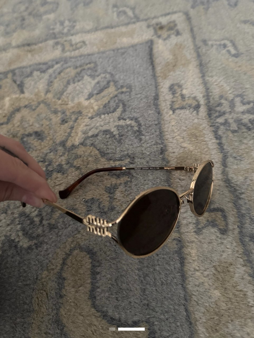 Miu Miu Oval Gold Frame Sunglasses