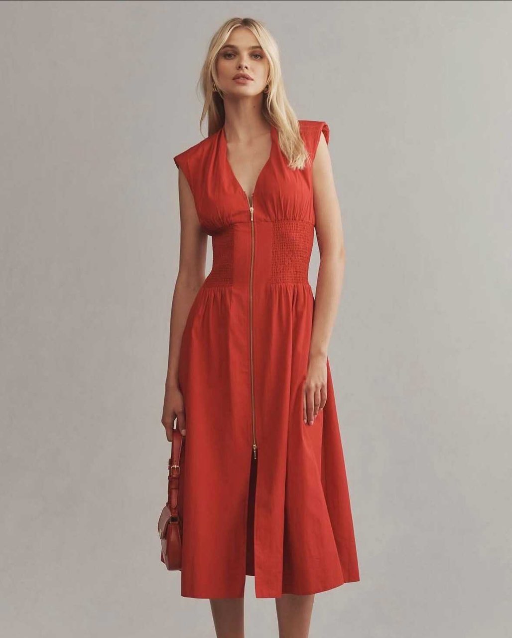 Anthropologie Tommie Zip-Front Midi Dress