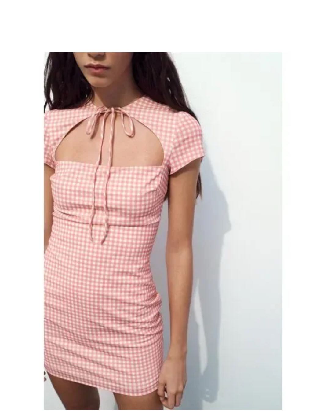 Tied gingham dress