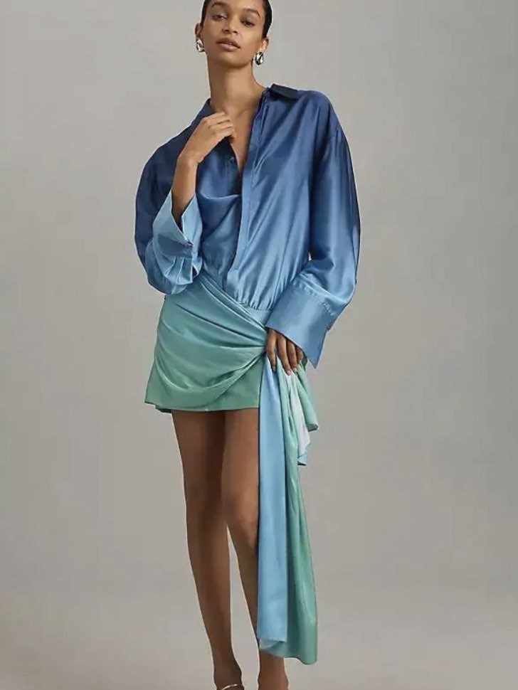 Ombre Draped Mini Dress