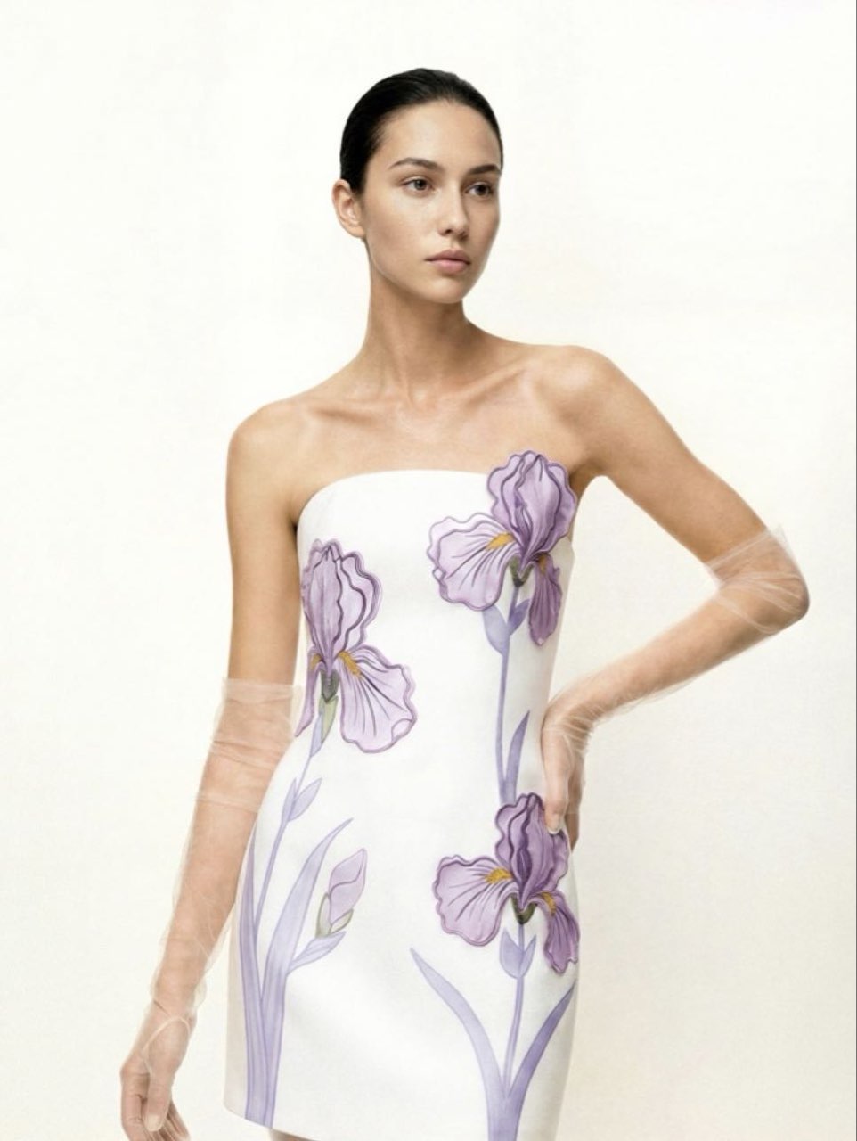 Strapless Floral Mini Dress