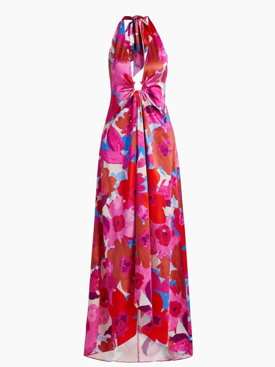 Cult Gaia Serita Floral Halter Maxi Dress