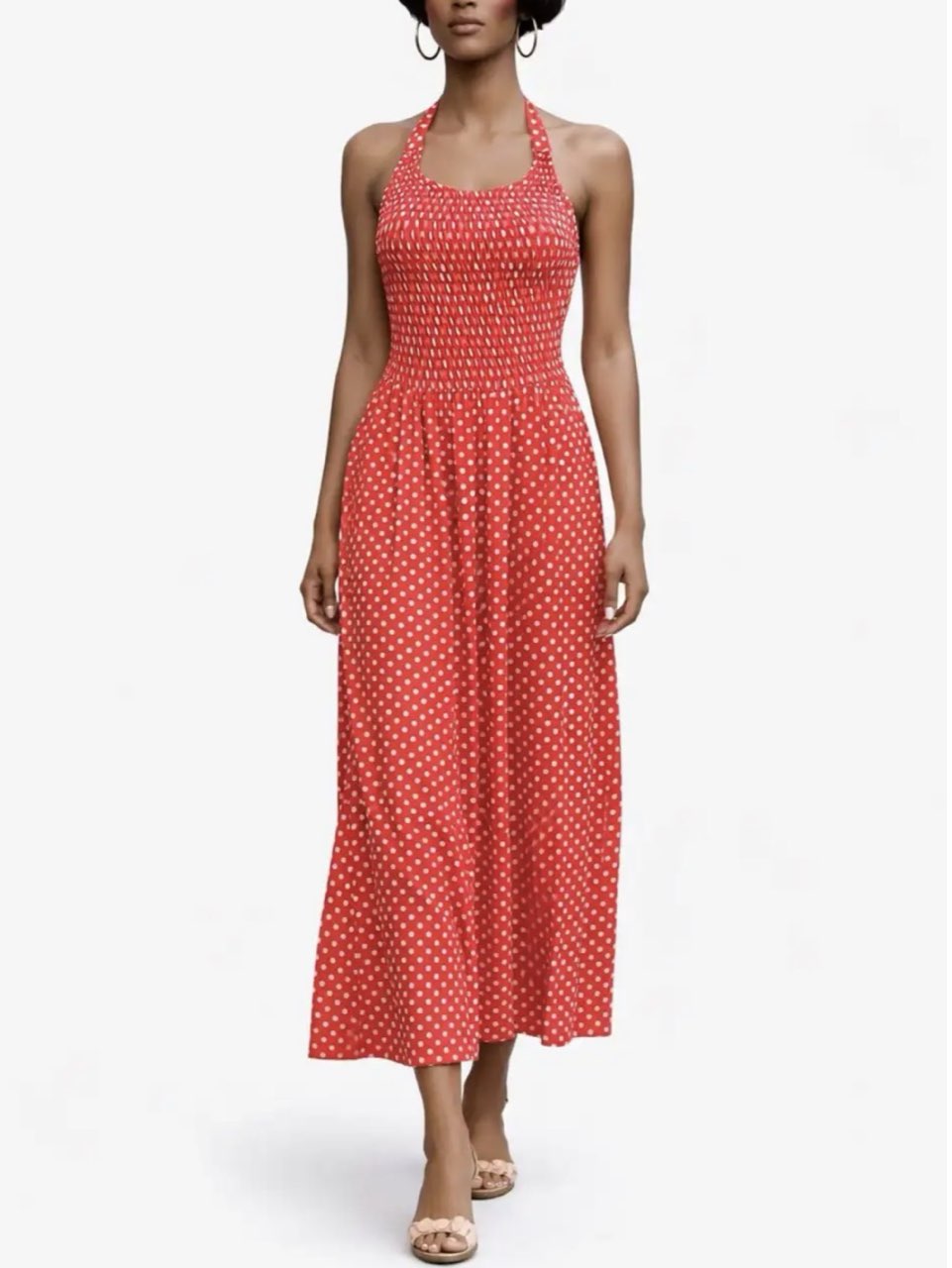 1970s Vintage Red Polka Dot Dress