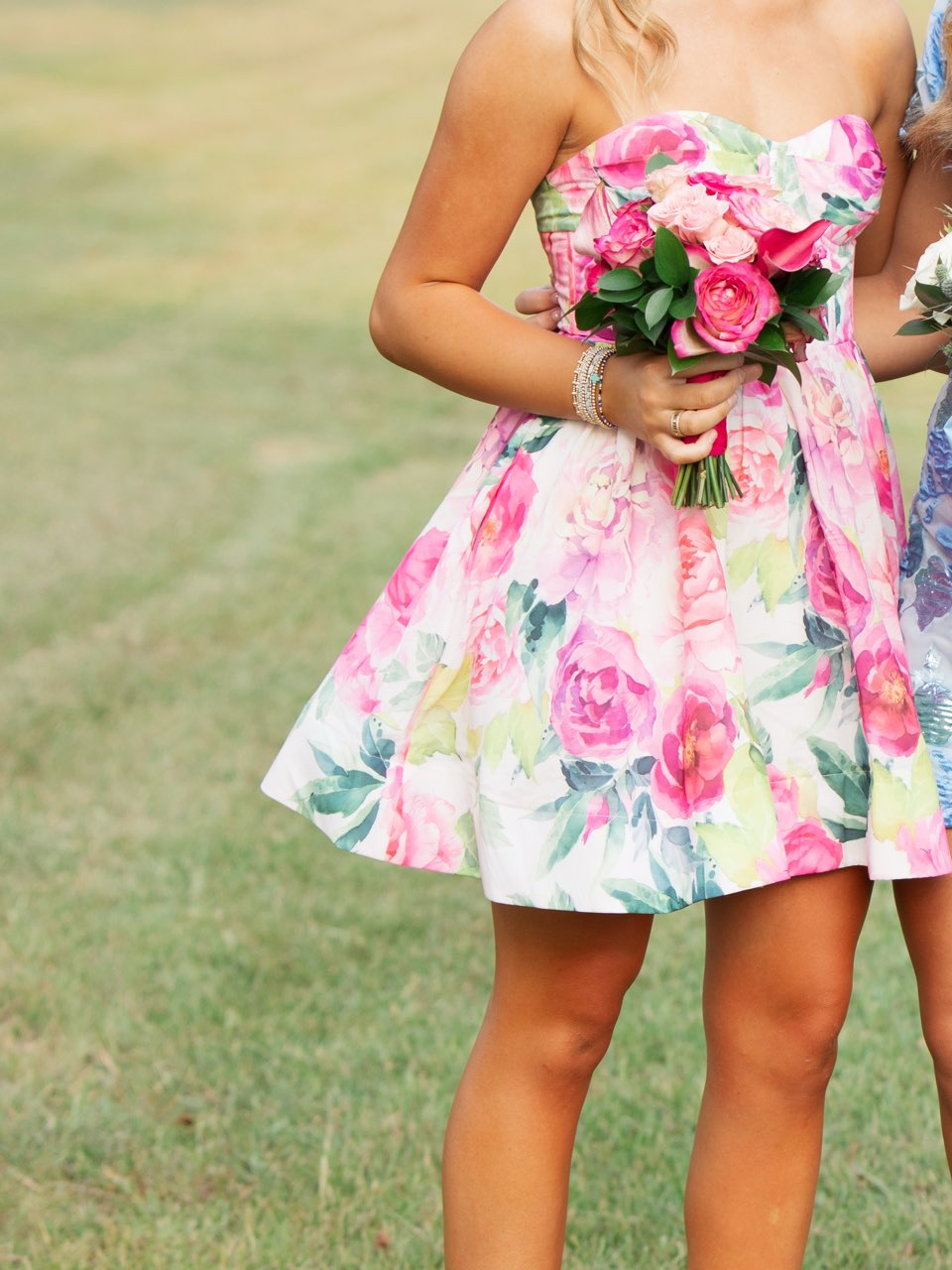 Floral Sweetheart Strapless Mini Dress