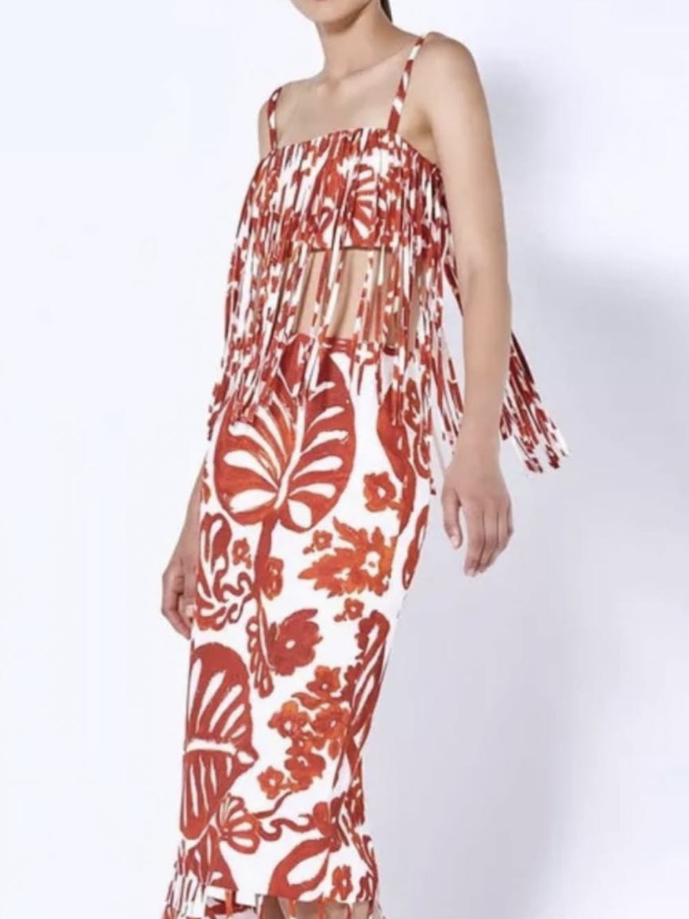 Alexis Red Palm Tree Print Set