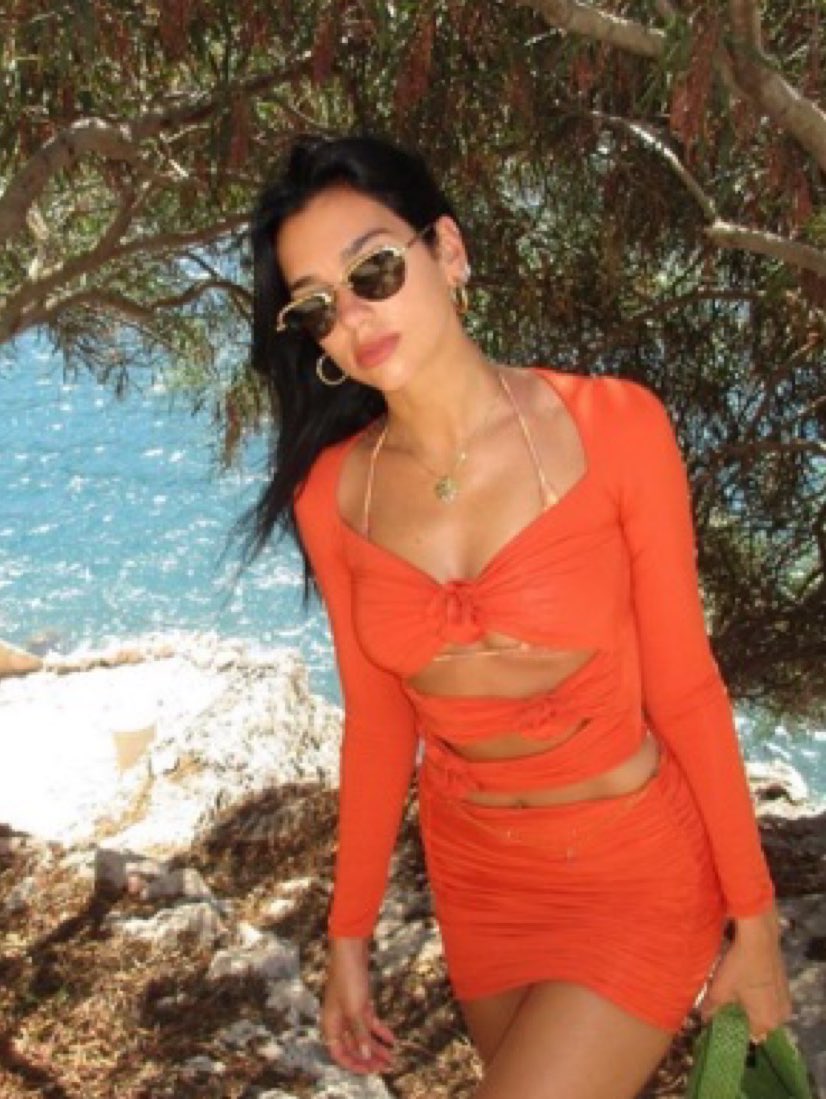 Orange Cut-Out Maxi Dress with Floral Appliques