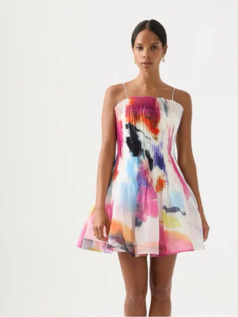 AJE Celestial Pleated Mini Dress