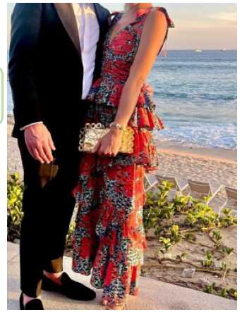 Coral Ruffled Tiered Midi Dress